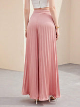 MOTF PREMIUM SOLID PLEATED WIDE LEG PANTS WITHOUT BELT